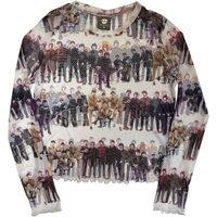 Beatles Women's The Anthology Colours Repeat Mesh Crop Top in White | Size: Large