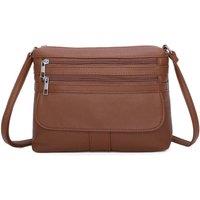 Love EMVY Women's EMVY Classic Collection Faux Leather Everyday Crossbody Bag in Brown