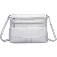 Love EMVY Women's EMVY Classic Collection Faux Leather Everyday Crossbody Bag in Silver