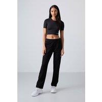 Tommy Life Women's Women's Straight-Leg Fleece Sweatpants in Black | Size: 2XL