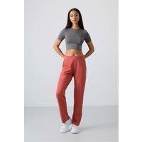 Tommy Life Women's Women's Straight-Leg Fleece Sweatpants in Terracotta | Size: Small
