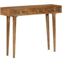 Berkfield Home Console Table Solid Mango Wood 102x30x79 cm in Brown | Size: 102 x 30 x 79 cm