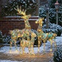 Garden Greatness Set of 3 Iridescent Light Up Reindeer Family | Size: 3 Pack