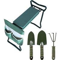 St Helens Home & Garden Folding Multi Use Garden Kneeler & Bench in Green