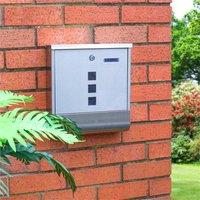 St Helens Wall Mounted Mail Box, Silver