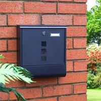 St Helens Wall Mounted Mail Box, Black