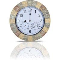 St Helens 13.4" Sandstone Outdoor-In Wall Clock in Tan