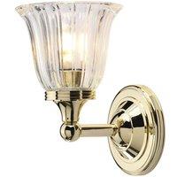 Netlighting Austen 1 Light Bathroom Wall Light Polished Brass IP44 G9 in Yellow