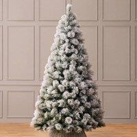 Christow Valmorel Flocked Artificial Christmas Tree Hinged Branches 5ft-8ft | Size: 8ft
