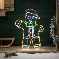 Christow Gingerbread Man Christmas Rope Light Decoration 7 Flash Speeds 101cm
