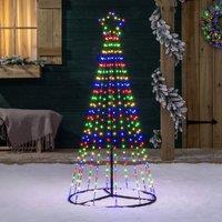 Christow Snowfall LED Maypole Christmas Tree Outdoor Decoration 1.4-2.5m | Size: Large