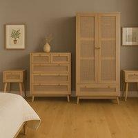 Birlea Wooden 3 Piece Furniture Set Wardrobe Chest of Drawers Bedsides Croxley in Natural