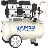Hyundai Power Products Hyundai Air Compressor Silent Portable 750W 24L Oil Free 1HP 100PSI in White