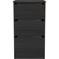 Ready Assembled 2 U Crosby 3 Drawer Bedside Cabinet in Black Ash