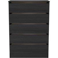 Ready Assembled 2 U Crosby 5 Drawer Chest in Black Ash