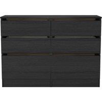 Ready Assembled 2 U Crosby 6 Drawer Wide Chest in Black Ash