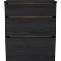 Ready Assembled 2 U Crosby 3 Drawer Deep Chest in Black Ash