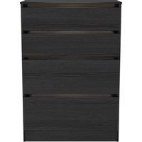 Ready Assembled 2 U Crosby 4 Drawer Deep Chest in Black Ash