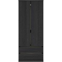 Ready Assembled 2 U Crosby Double 2 Drawer Wardrobe in Black Ash