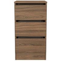 Ready Assembled 2 U Crosby 3 Drawer Bedside Cabinet in Carini Walnut