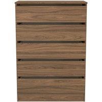 Ready Assembled 2 U Crosby 5 Drawer Chest in Carini Walnut