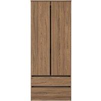 Ready Assembled 2 U Crosby Double 2 Drawer Wardrobe in Carini Walnut