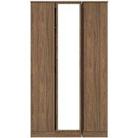 Ready Assembled 2 U Crosby Triple Wardrobe with Mirror in Carini Walnut