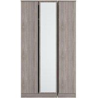 Ready Assembled 2 U Crosby Triple Wardrobe with Mirror in Grey Oak in Light Oak