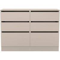 Ready Assembled 2 U Crosby 6 Drawer Wide Chest in Kashmir Ash in Light Beige