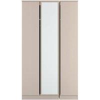 Ready Assembled 2 U Crosby Triple Wardrobe with Mirror in Kashmir Ash in Light Beige