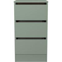 Ready Assembled 2 U Crosby 3 Drawer Bedside Cabinet in Reed Green in Pale Green