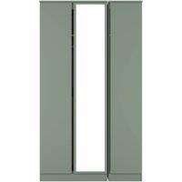 Ready Assembled 2 U Crosby Triple Wardrobe with Mirror in Reed Green in Pale Green
