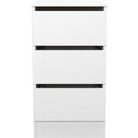 Ready Assembled 2 U Crosby 3 Drawer Bedside Cabinet in White Matt