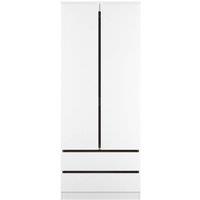 Ready Assembled 2 U Crosby Double 2 Drawer Wardrobe in White Matt