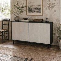 Wyld Haus Vepamo Neutral Black & Grey Sideboard 4 Doors Adjustable Shelves
