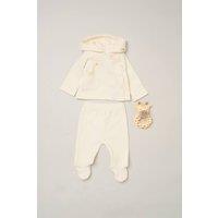 Rock a Bye Baby Giraffe Quilted Jacket, Footed Trousers & Comforter Set in Cream | Size: 3-6 m