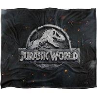 Jurassic World Lava Rock Logo Silky Touch Super Soft Throw Blanket in Charcoal | Size: Large