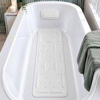 Showerdrape Comfy White XL Anti-slip Bath Mat & Bath Pillow