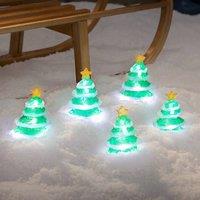 Christow Acrylic LED Tree Christmas Decorations Indoor Outdoor 5pc Set