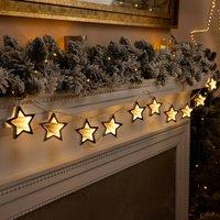 Christow Christmas Star Infinity Light Garland 140 Warm White LEDs 135cm