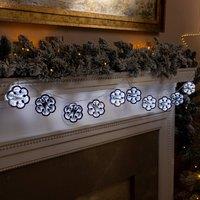 Christow Christmas Snowflake Infinity Light Garland 140 White LEDs 135cm in Cool White