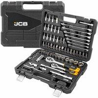 JCB Tools JCB 82 Piece Tool Set, 1/4 & 3/8 Drive | JCB-4821-5DS in Silver