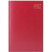 MANTRARAJ 2027 Diary A4 Day A Page Diary Hardback Half Page Weekend DAP Diary in Red