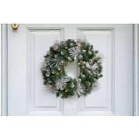 BOSK ICED PINE - 26 Christmas Wreath with 50 Warm White LEDs in Green