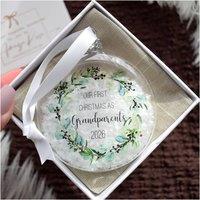 Amaya Rose Ltd First Christmas as Grandparents Bauble 2026, Gift Boxed Keepsake in Clear