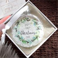 Amaya Rose Ltd Baby's First Christmas Bauble 2026, Glass Tree Ornament, Gift Boxed in Clear