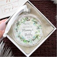 Amaya Rose Ltd First Christmas as Mummy & Daddy Bauble 2026, New Parents Ornament in Clear