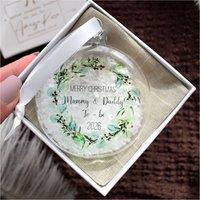 Amaya Rose Ltd Mummy & Daddy To Be Christmas Bauble 2026, Pregnancy Ornament in Clear