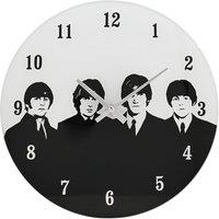 HOMETIME Iconic Collection Glass Wall Clock 30cm The 60's Rock Band in White