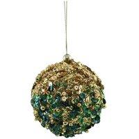 KDMD Small Bead Encrusted Bauble - Gold & Green 3 Pack